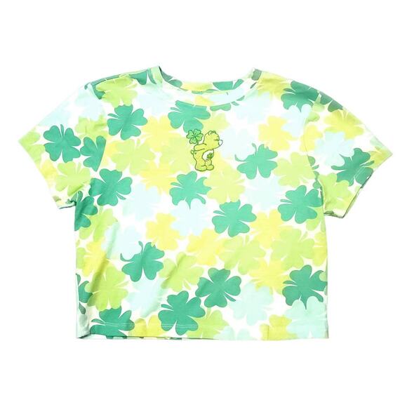 Care Bears Tops - Care Bears Crop Top Embroidered Green Lucky Clover Mini T Shirt Tee, Medium